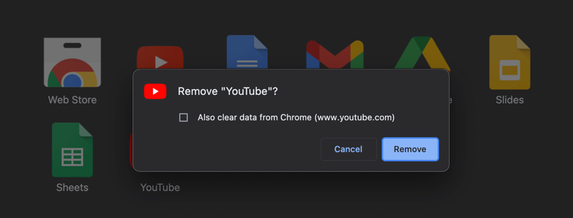 从 Chrome Mac 中删除 YouTube 应用