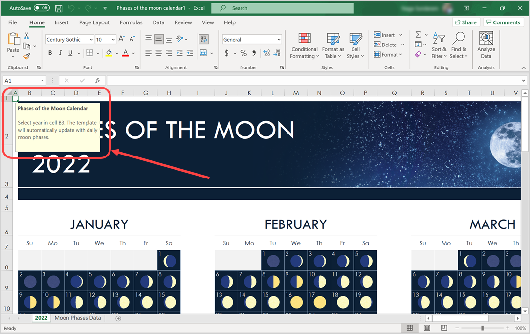 更改年份以更新模板内容