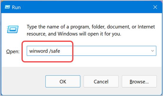 以安全模式打开 Word