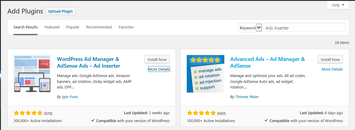 安装广告插入器插件