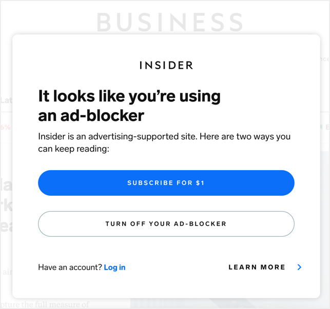Business Insider 中阻止的内容