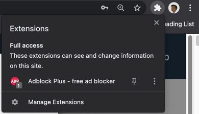 查看广告拦截器扩展