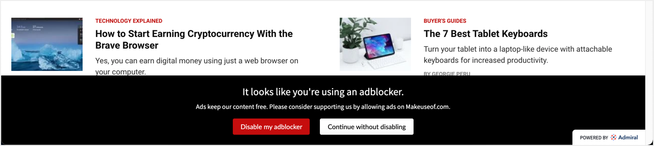 带有继续选项的内容阻止