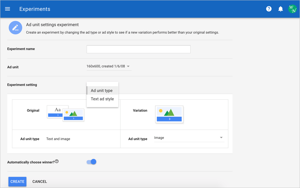 广告单元类型实验