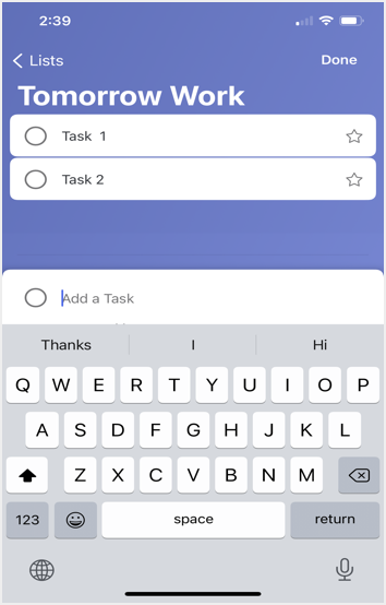 适用于 iPhone 的微软待办应用