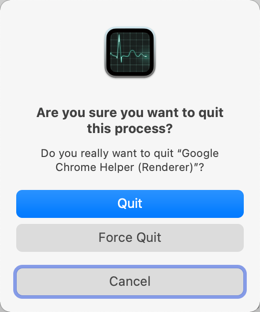 在 Mac 中退出 Chrome 服务