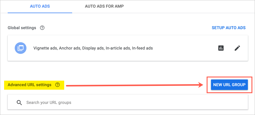 为例外创建新的 URL 组