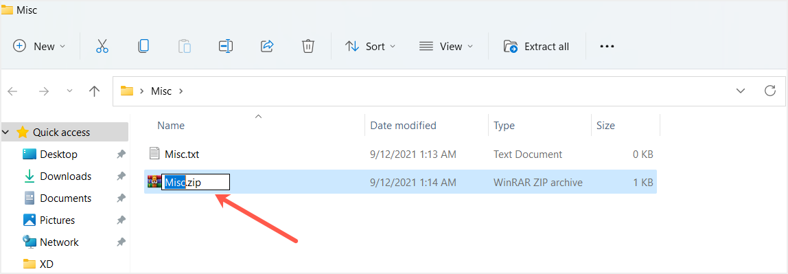 重命名压缩文件