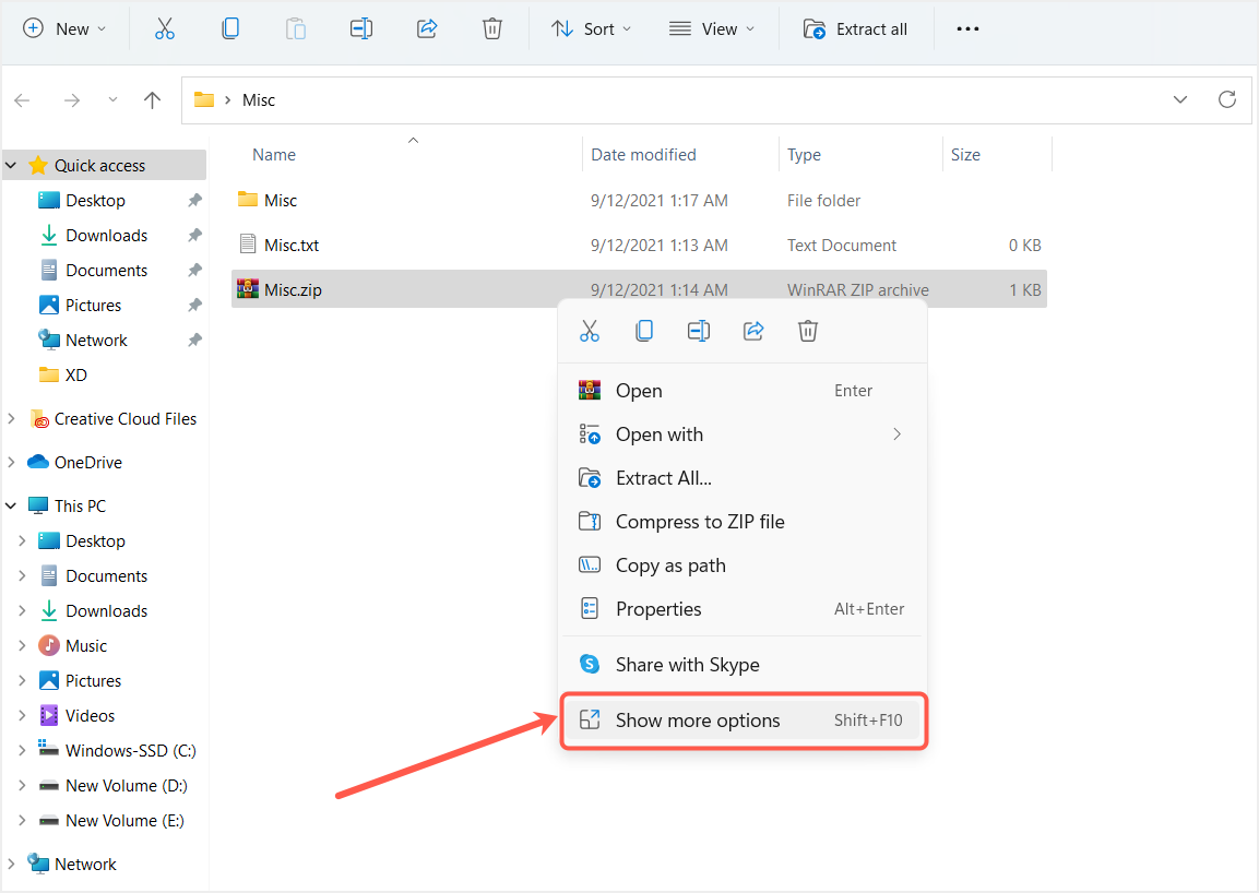 在上下文菜单中显示更多选项