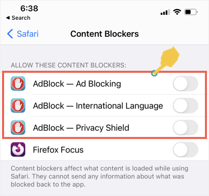 启用 AdBlock 内容拦截器