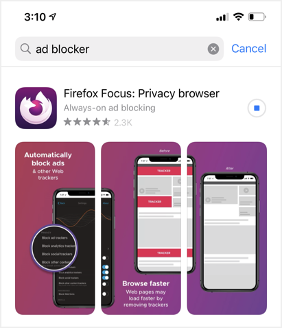 在 iPhone 上安装 Firefox Focus 应用程序