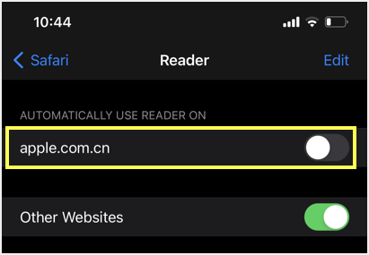 在特定网站上禁用