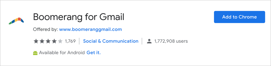在 Google Chrome 中添加 Boomerang 扩展