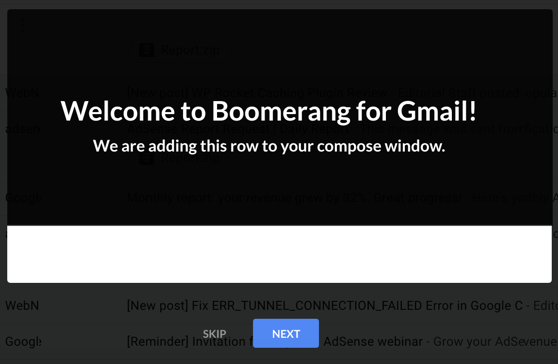 在 Google Chrome 中添加 Boomerang 扩展