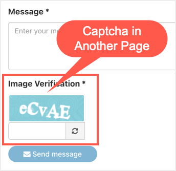 另一个页面中的验证码
