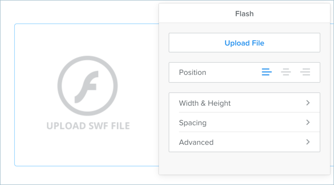 在 Weebly 中上传 SWF Flash 文件