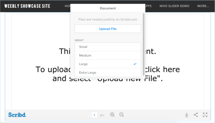使用文档元素嵌入 Scribd PDF 文件