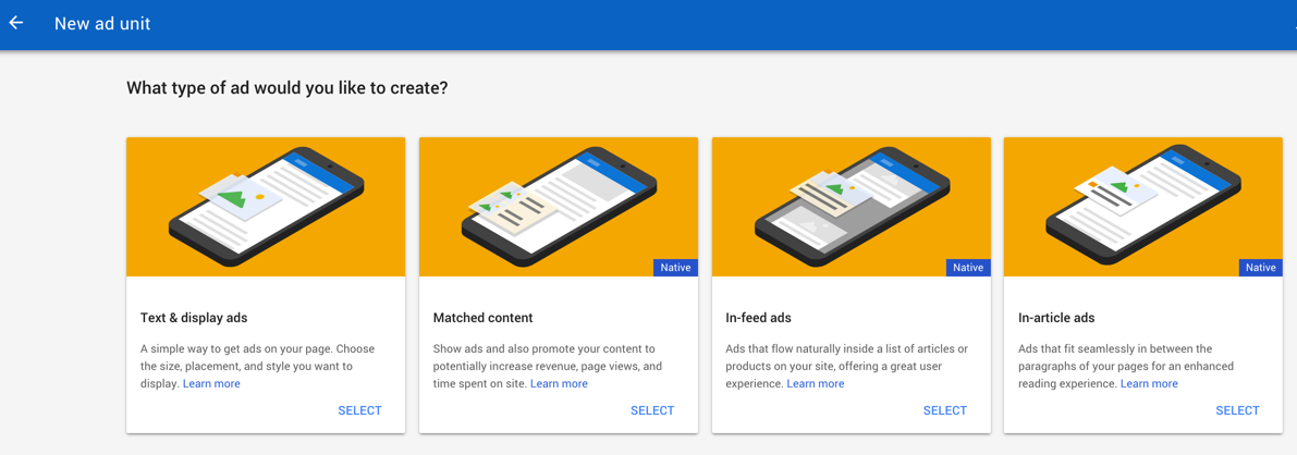 创建 AdSense 原生广告