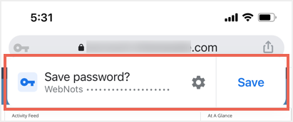 在手机中保存密码提示