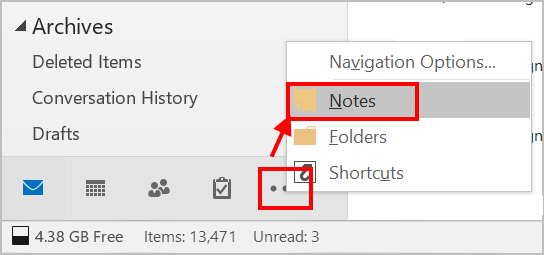 如何在Microsoft Outlook中创建笔记