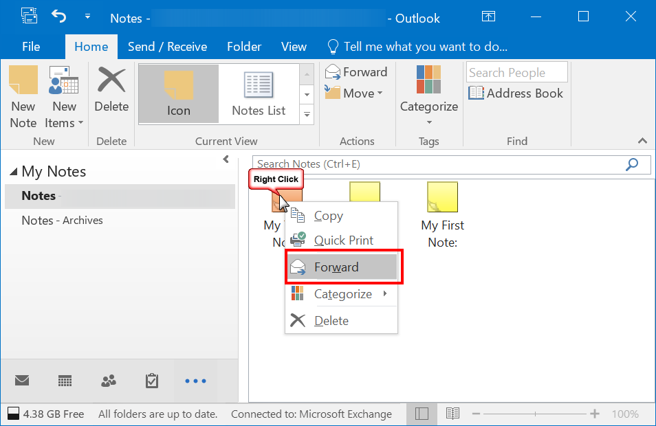 将笔记作为电子邮件转发