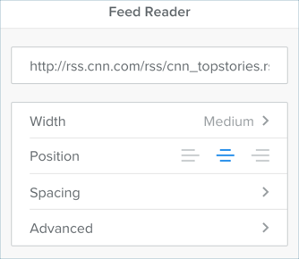 Weebly Feed 阅读器元素选项