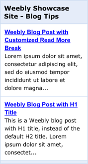 Weebly 最近的帖子小部件