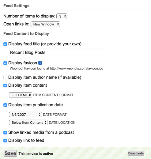Feedburner 进料设置