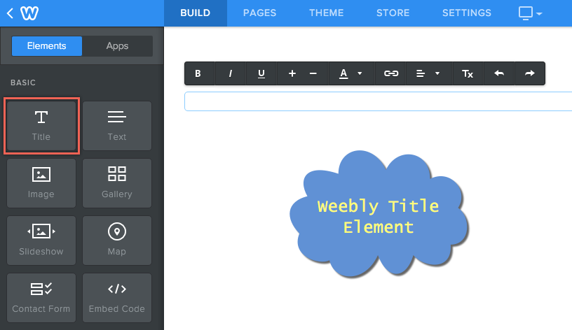 Weebly 标题元素