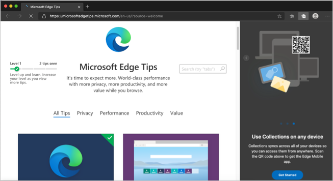 新的 Microsoft Edge Chromium 浏览器