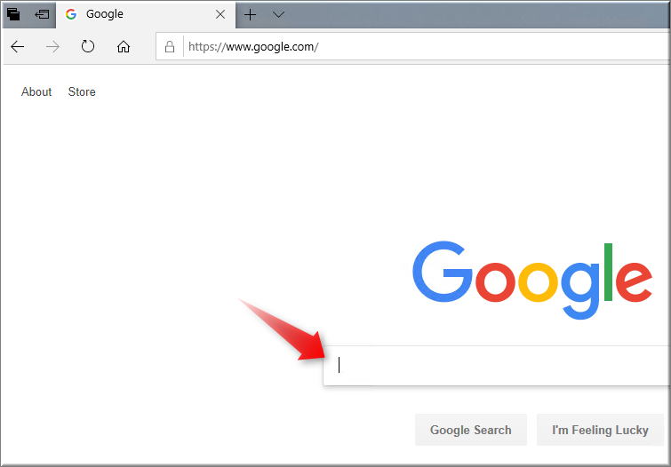 在 Edge 中使用 Google 进行首次搜索