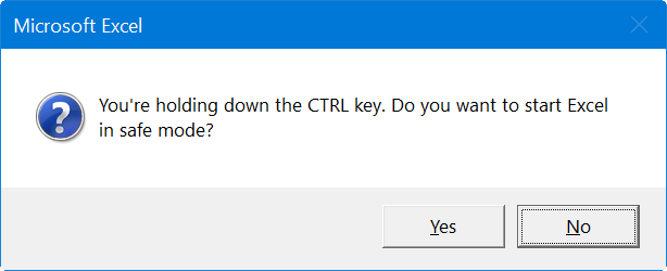 打开 Excel 安全模式