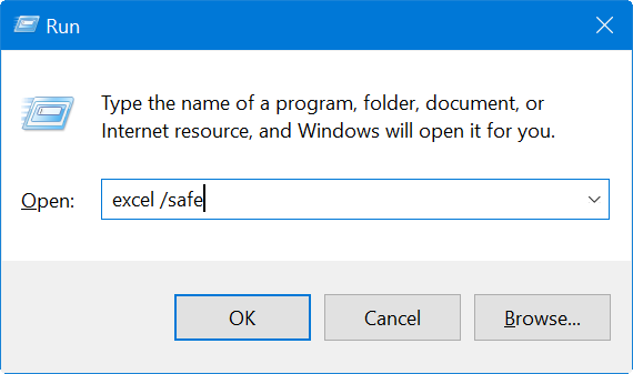 Excel 安全模式命令