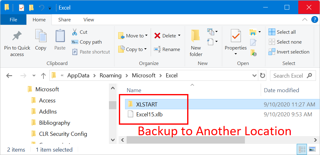Excel 启动文件夹