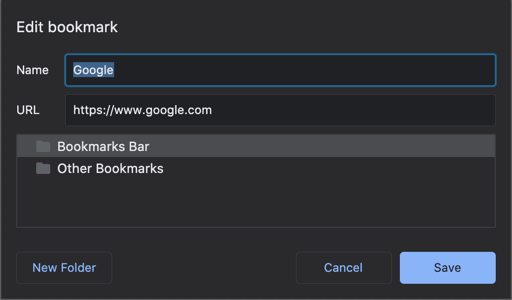 在 Chrome 书签栏中添加书签