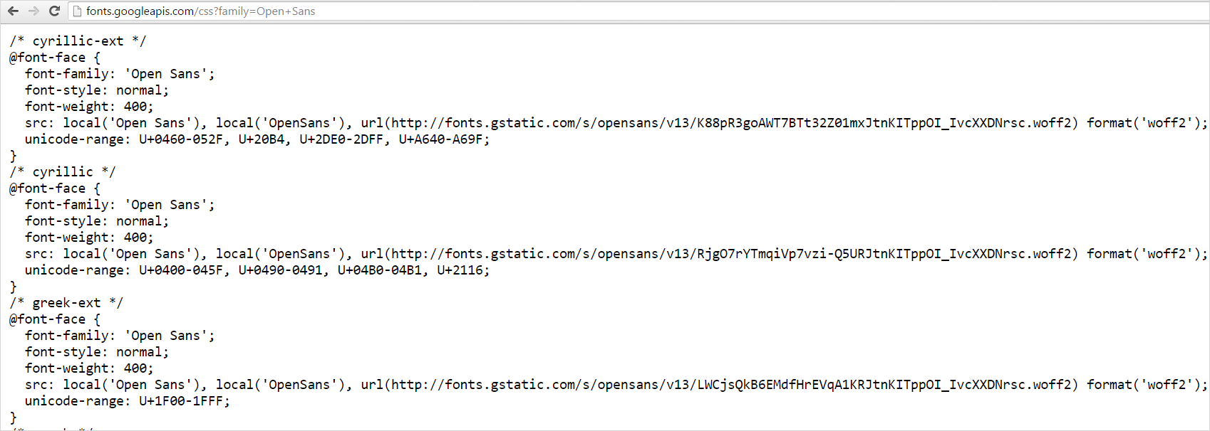 在 Google 字体中使用字体字体