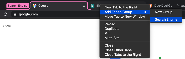 将选项卡添加到组
