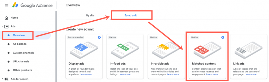 创建匹配内容广告