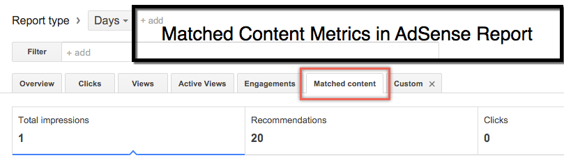查看匹配内容广告的报告