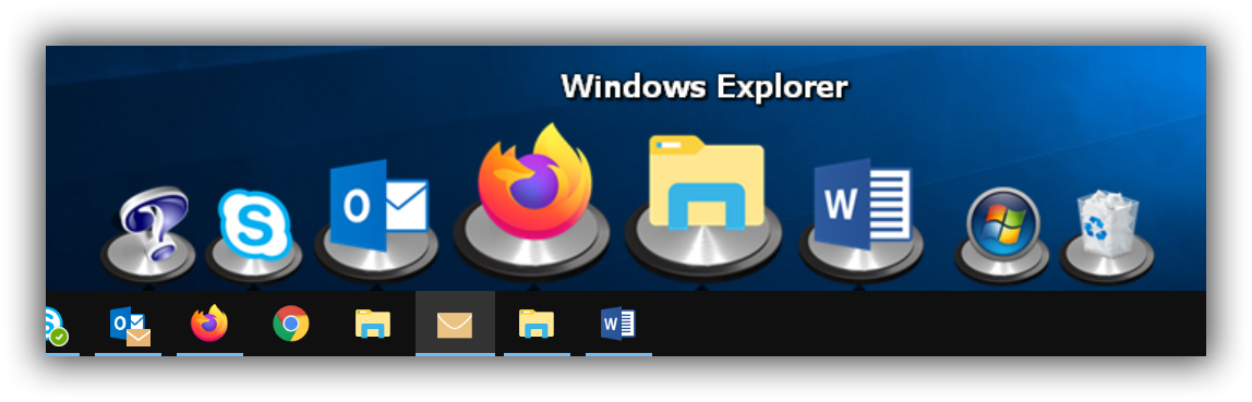 Windows 10 笔记本电脑中的 ObjectDock