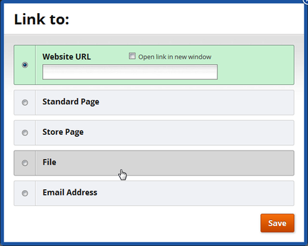 Weebly 中的超链接选项
