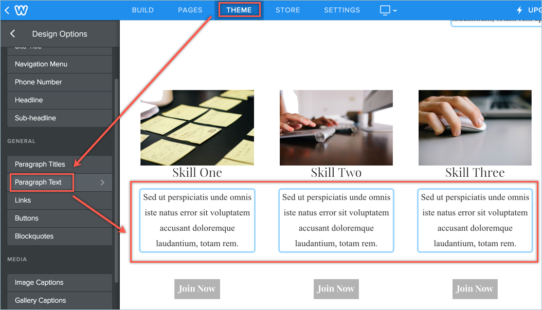 在 Weebly 中更改字体样式