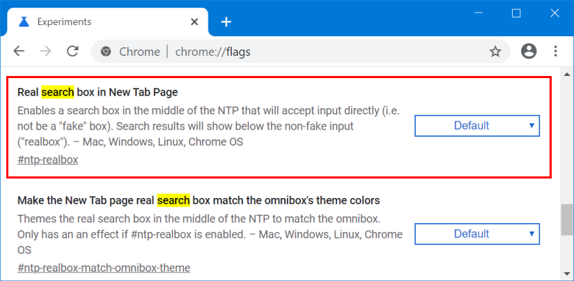 新标签页中的真实搜索框