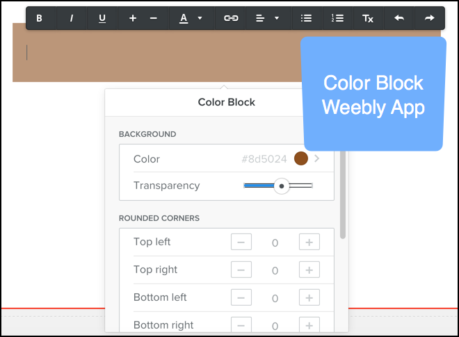 Weebly 色块应用程序