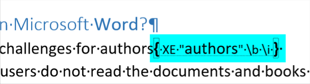 Word中的索引格式