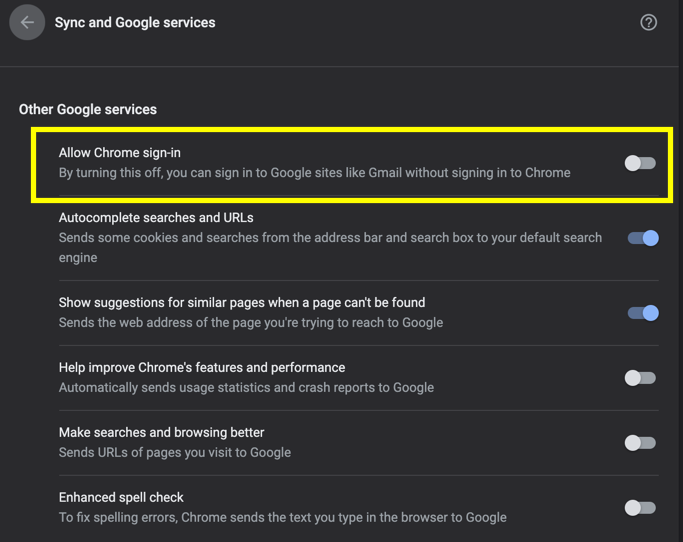 在 Chrome 中禁用自动登录