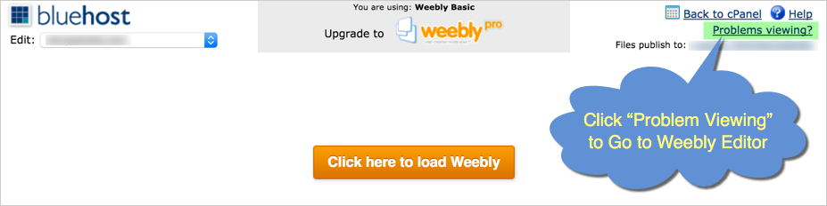 在 Bluehost 中使用 Weebly 编辑器