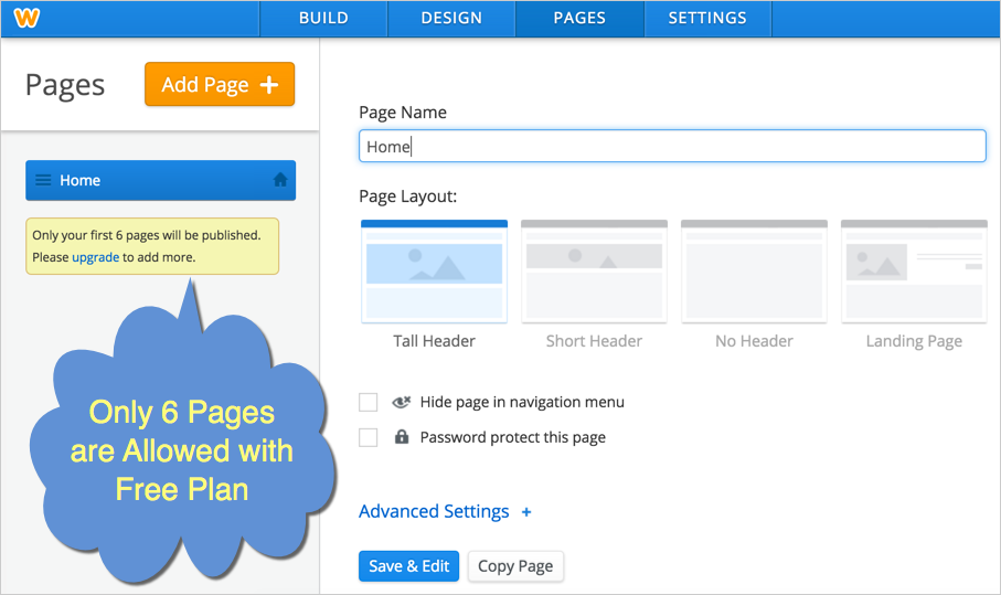Bluehost 免费 Weebly 网站的限制