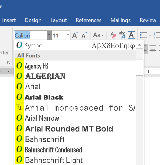 TrueType 或 OpenType 字体