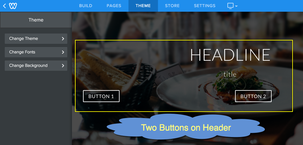 Weebly 标题区域上的两个按钮